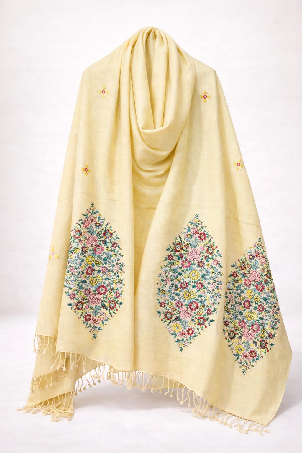 Premium Handwoven Shawl for women - Handmade Embroidery - Chitral Wool