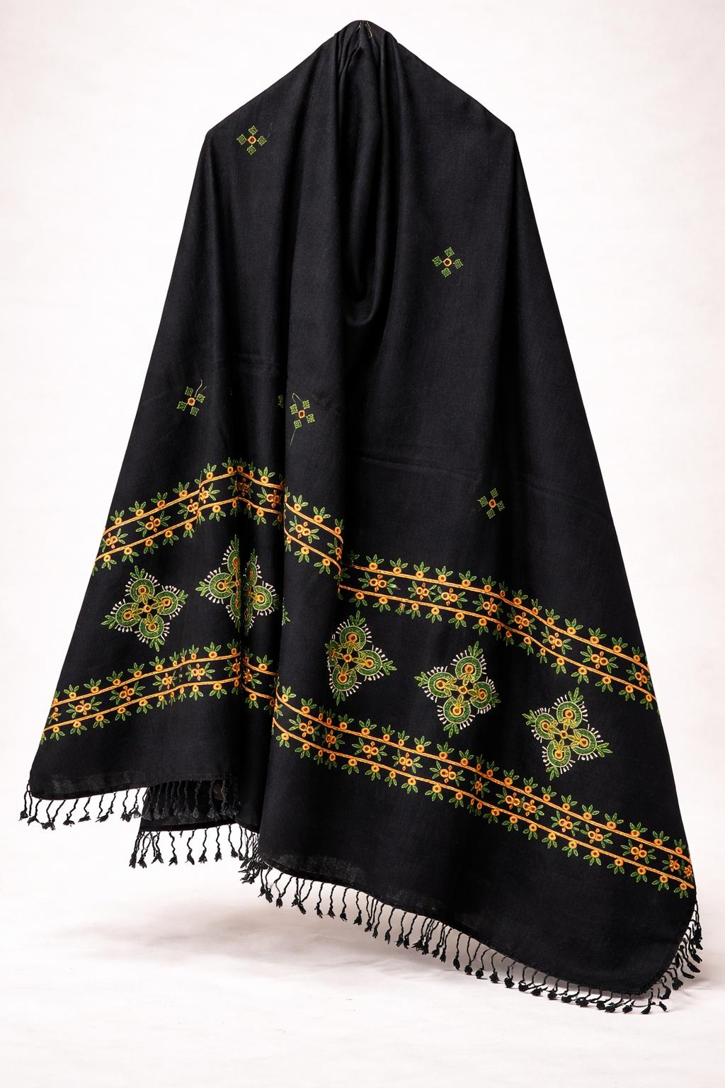 Premium Handwoven Shawl for women - Handmade Embroidery - Chitral Wool