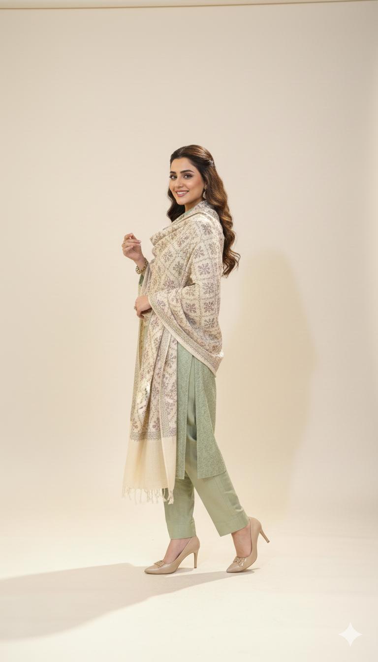 Handmade Chitrali Woolen Shawl for Women