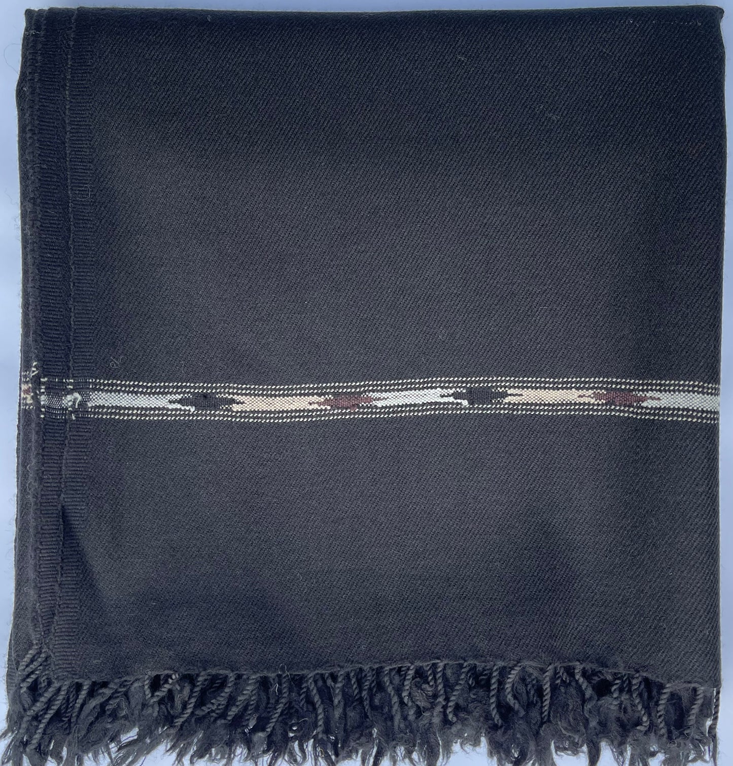 Premium Black Pure Woollen Shawl for Men - Handmade - Chitral Wool