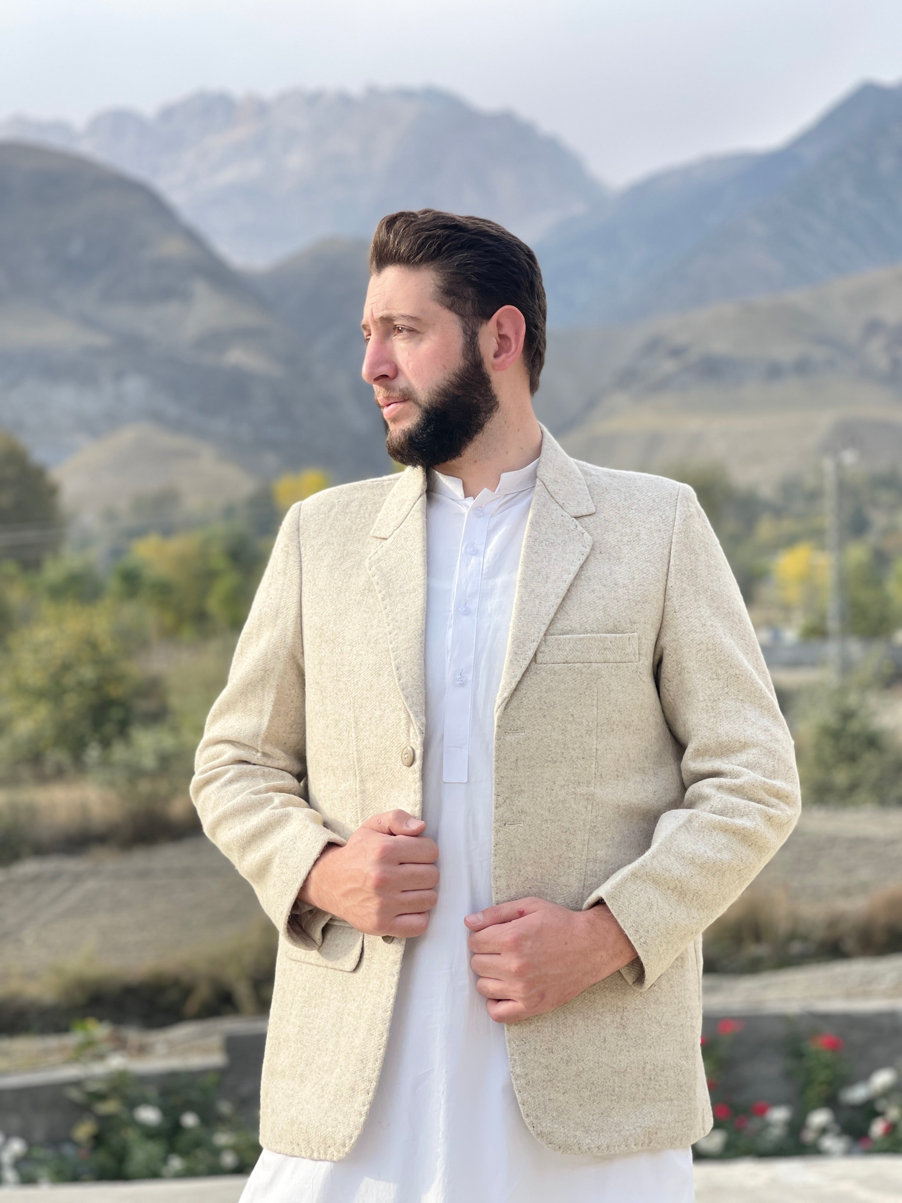 Premium Woolen Short Coat for Men Handmade - Main Image