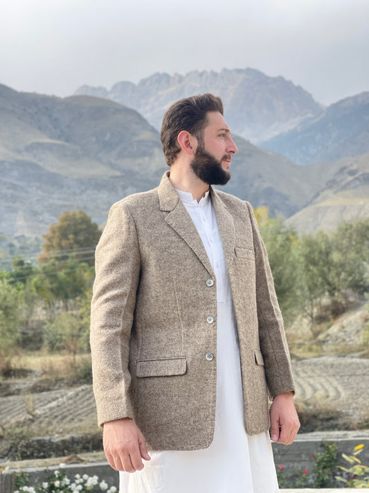 woolen blazer light brown