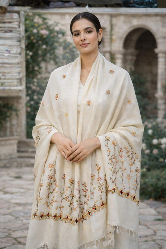 Premium Handwoven Shawl for women - Handmade Embroidery - Chitral Wool