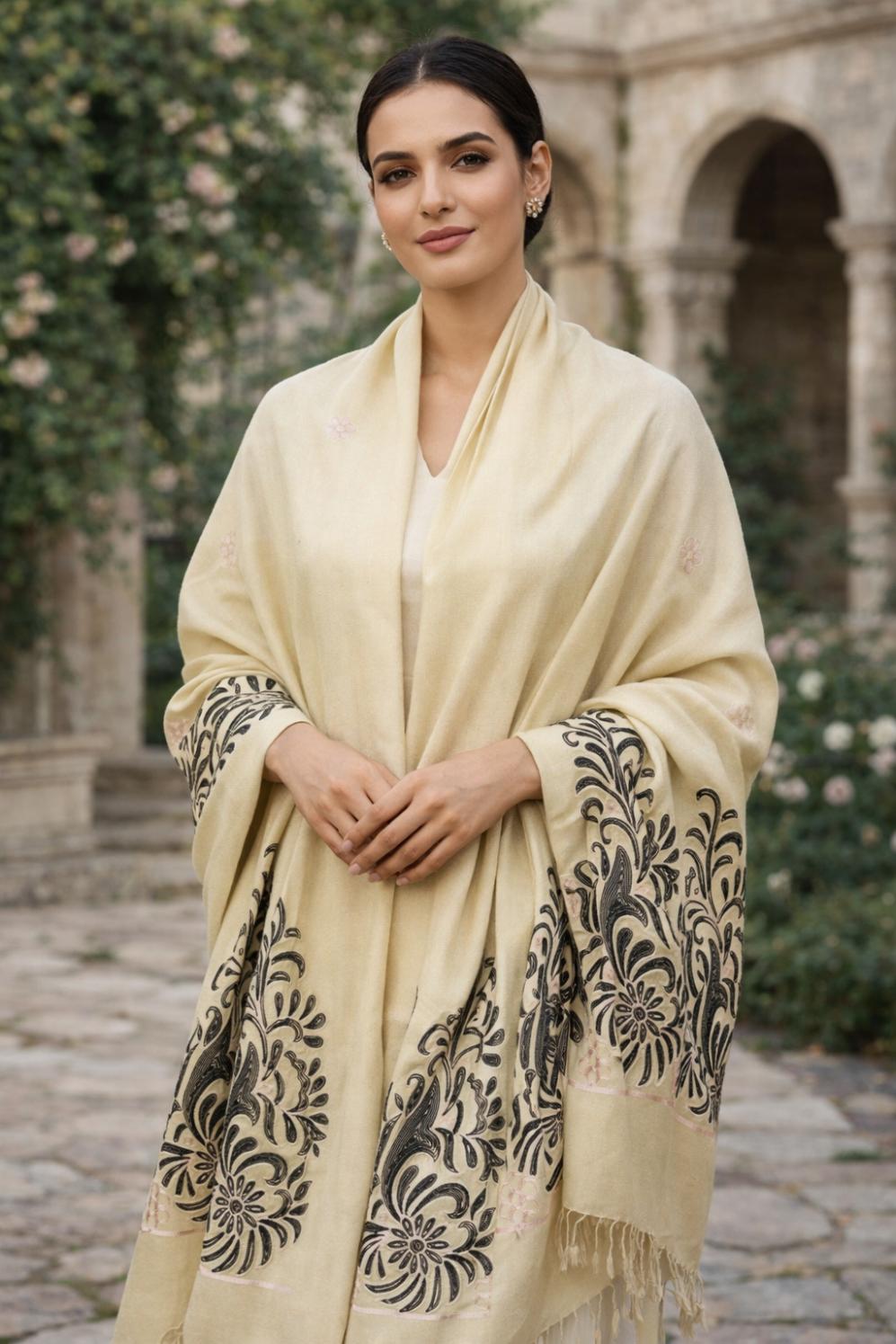 Premium Handwoven Shawl for women - Handmade Embroidery - Chitral Wool