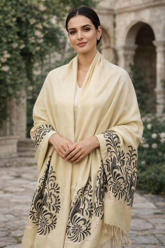 Premium Handwoven Shawl for women - Handmade Embroidery - Chitral Wool