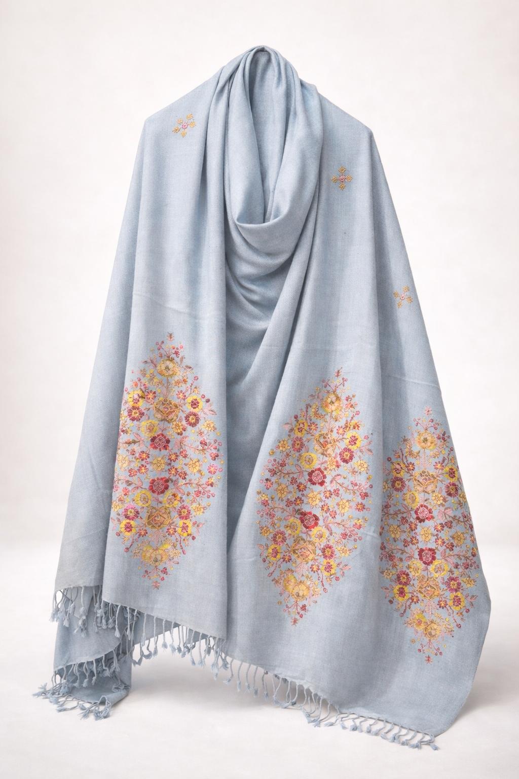 Premium Handwoven Shawl for women - Handmade Embroidery - Chitral Wool