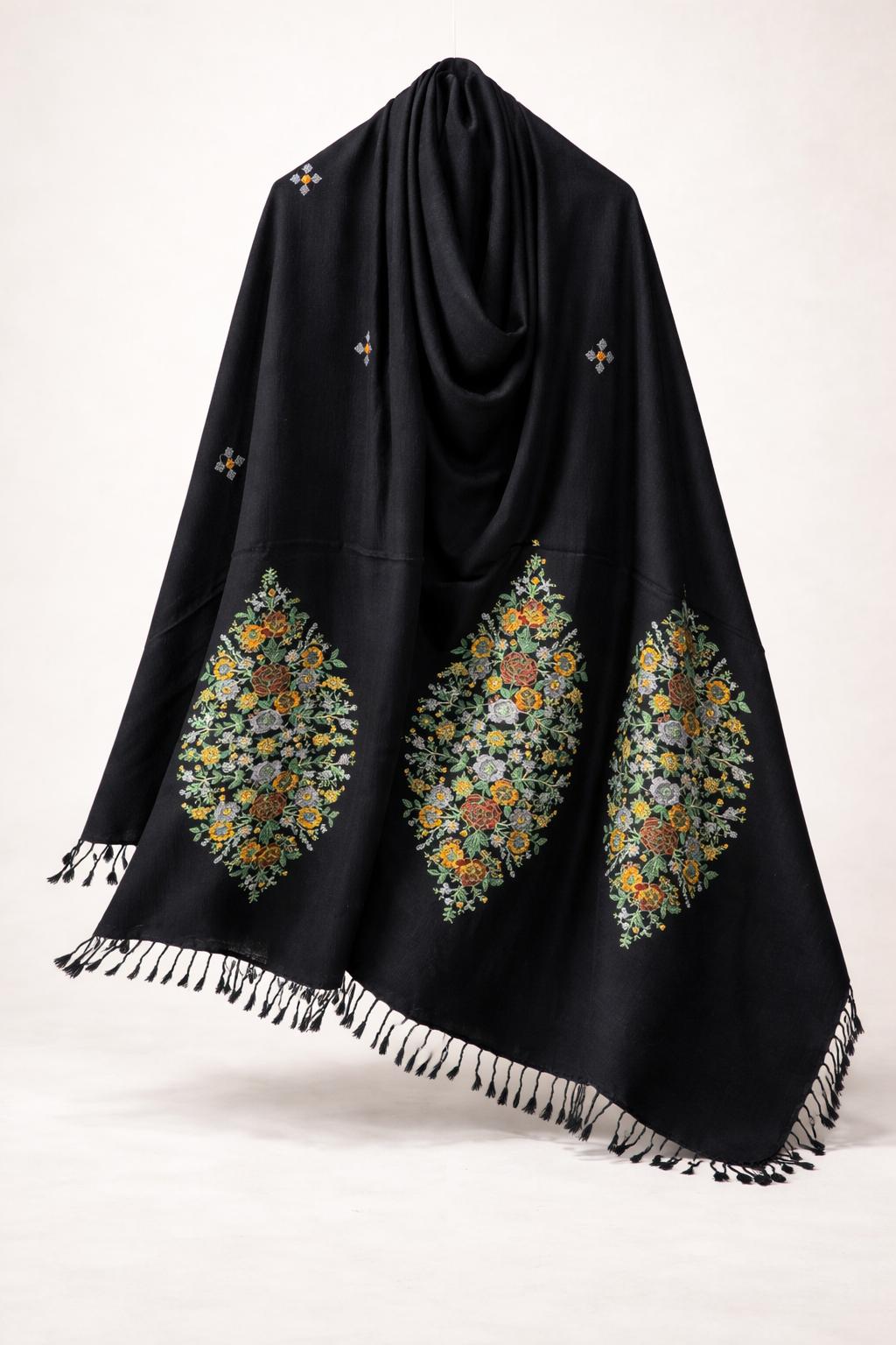 Premium Handwoven Shawl for women - Handmade Embroidery - Chitral Wool