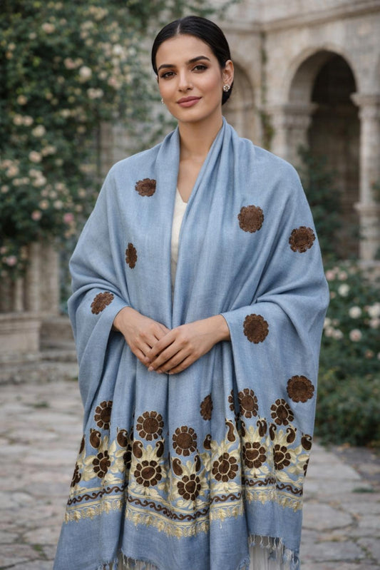 Premium Handwoven Shawl for women - Handmade Embroidery - Chitral Wool