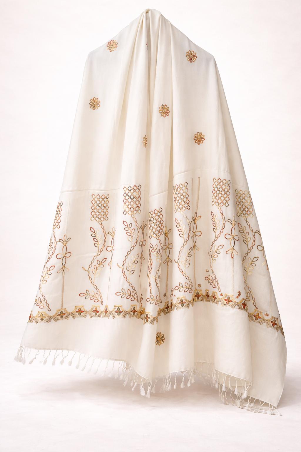 Premium Handwoven Shawl for women - Handmade Embroidery - Chitral Wool