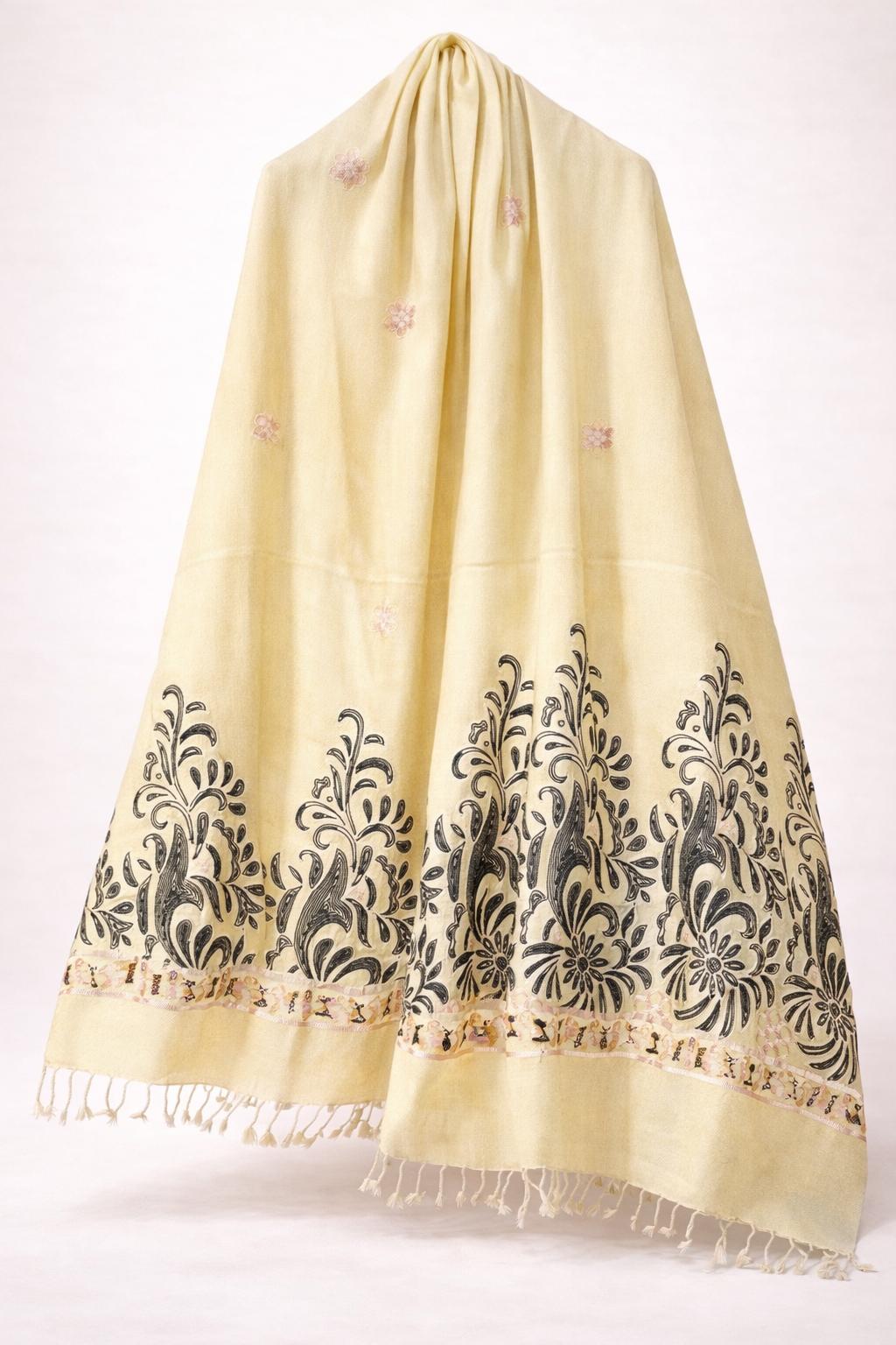 Premium Handwoven Shawl for women - Handmade Embroidery - Chitral Wool