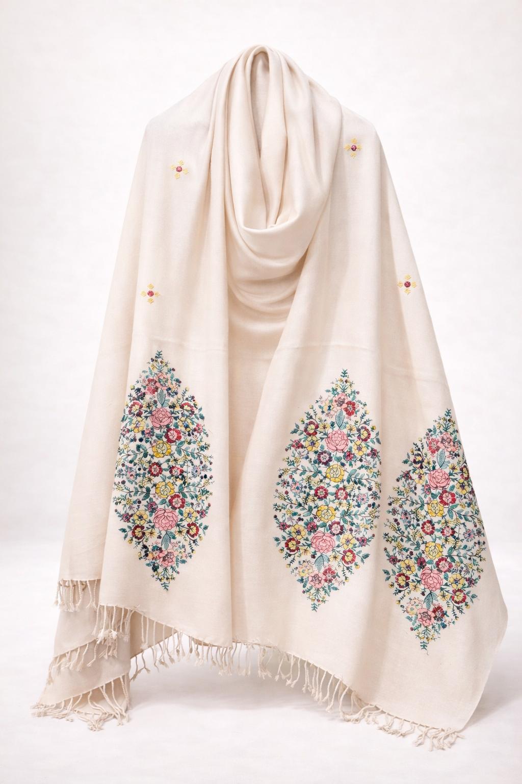 Premium Handwoven Shawl for women - Handmade Embroidery - Chitral Wool