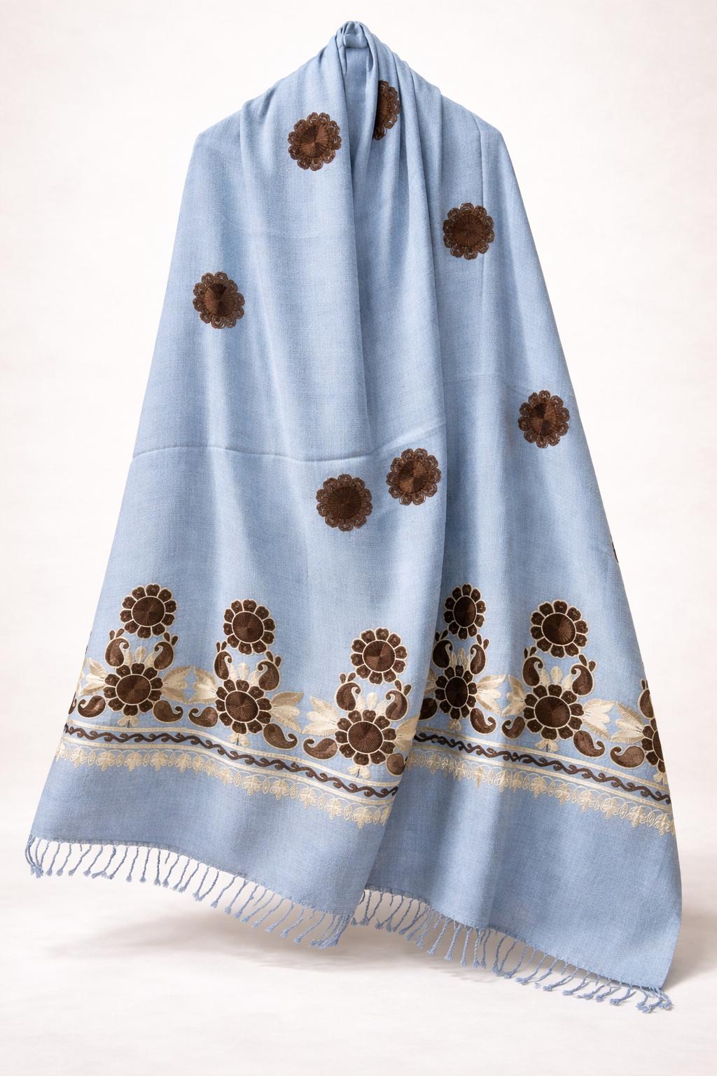 Premium Handwoven Shawl for women - Handmade Embroidery - Chitral Wool