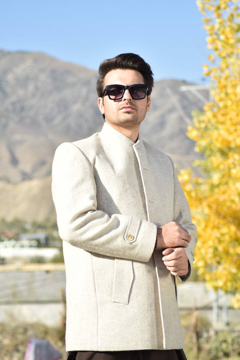 Premium Woolen Prince Coat for Men - Handmade - Chitral Wool