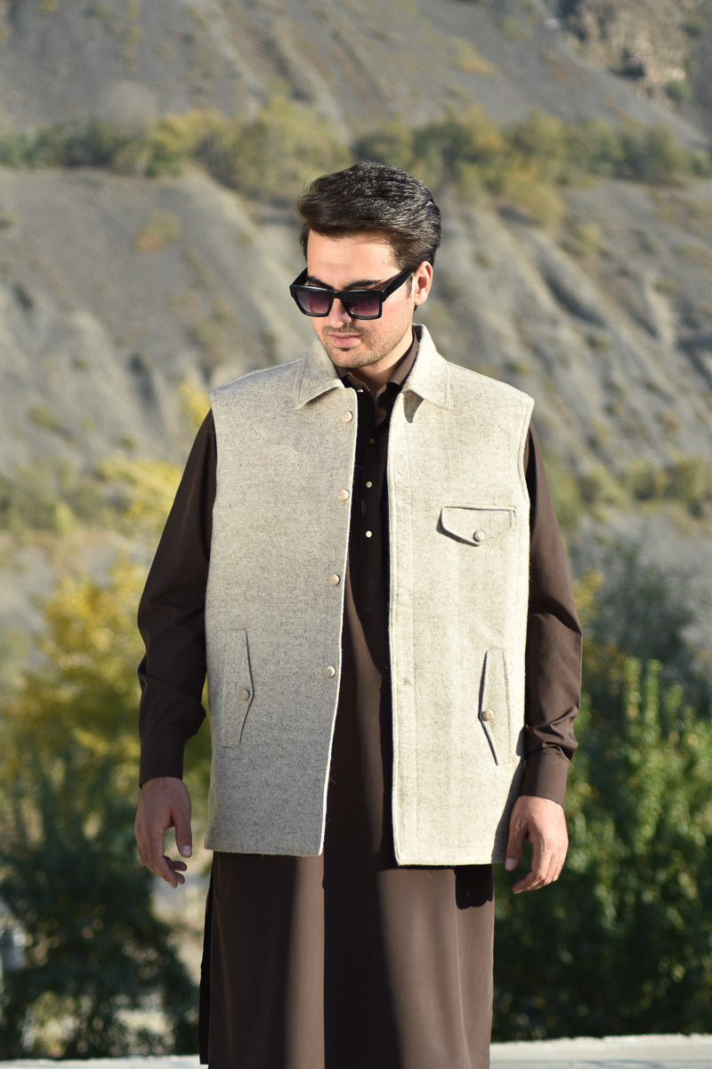 Premium Woolen Waistcoat for Men - Handmade - Chitral Wool