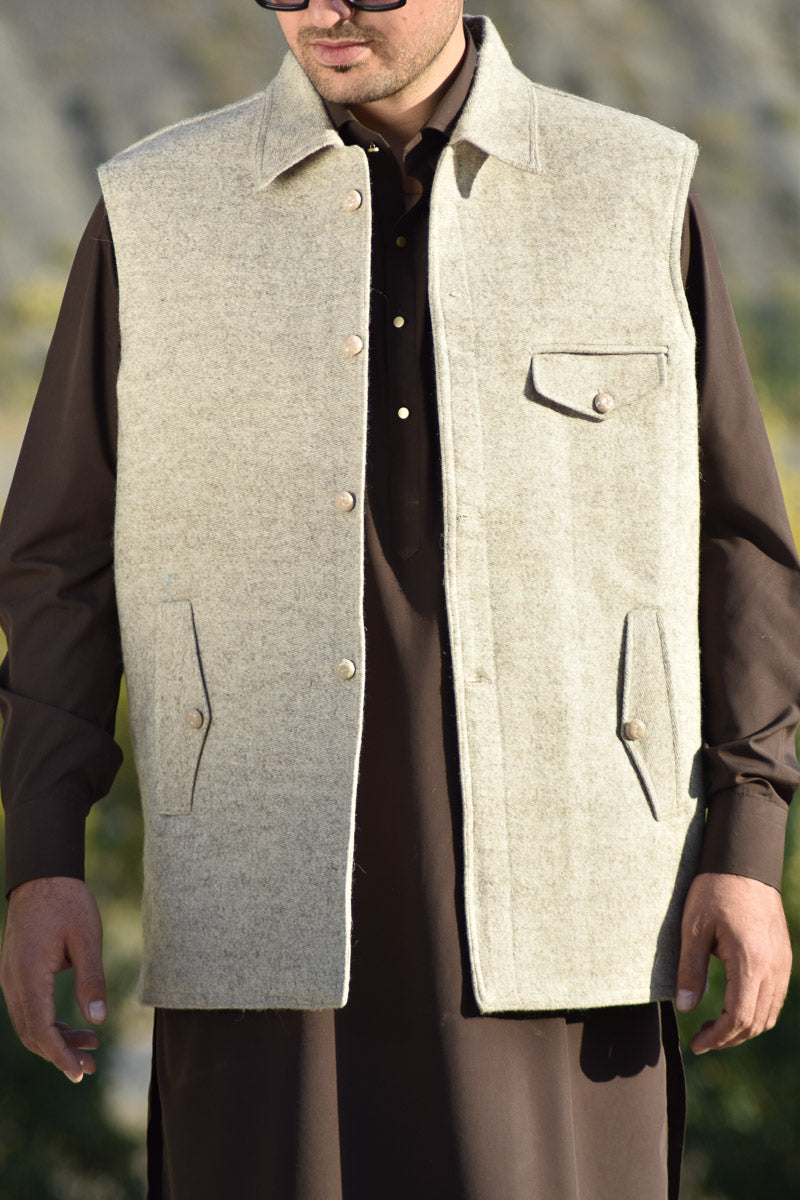 Premium Woolen Waistcoat for Men - Handmade - Chitral Wool
