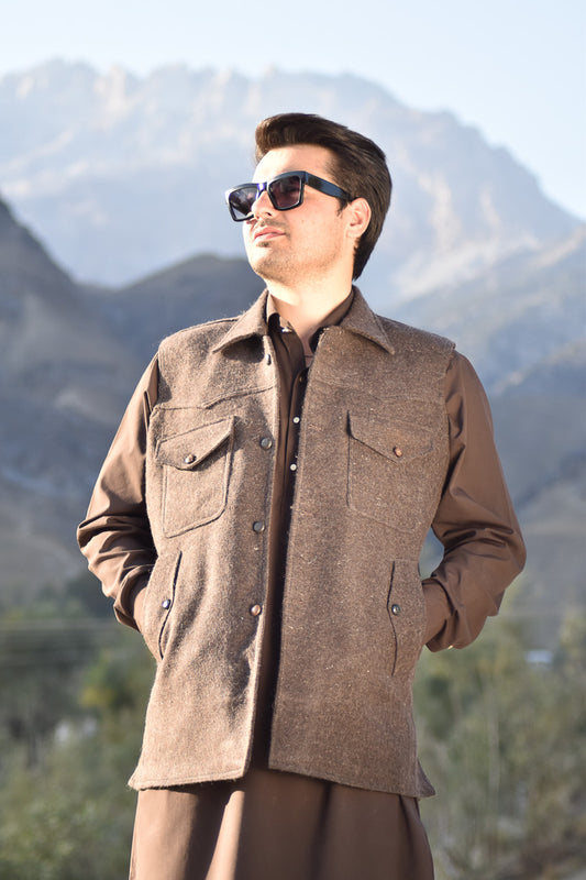 Premium Woolen Waistcoat for Men - Handmade - Chitral Wool