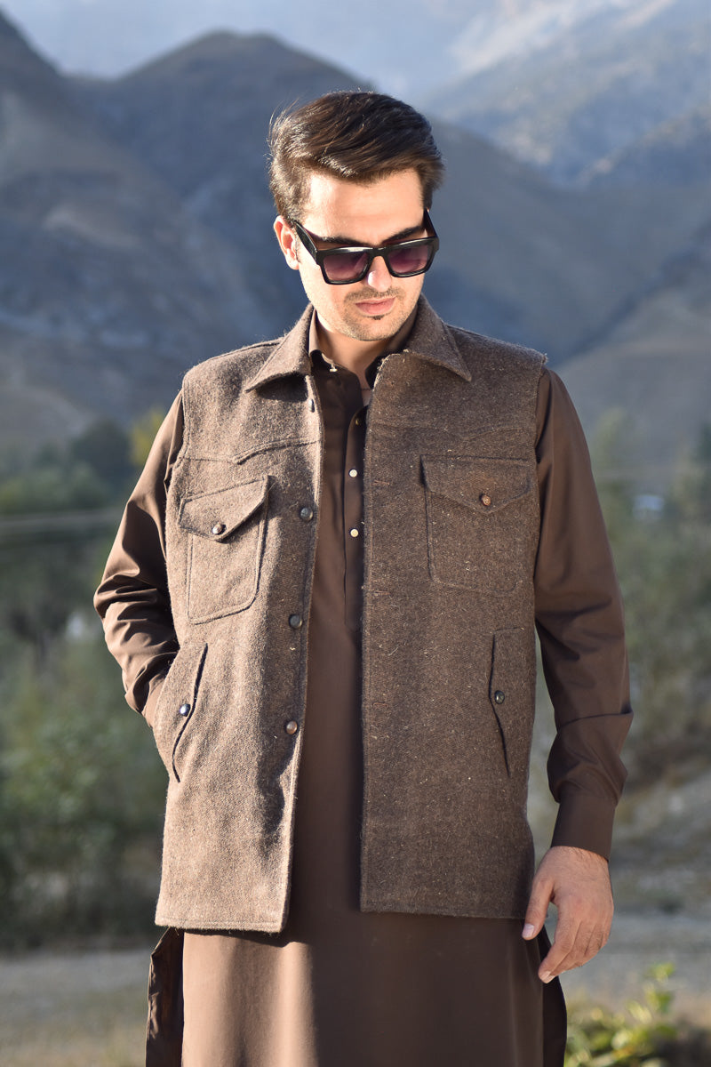 Premium Woolen Waistcoat for Men - Handmade - Chitral Wool