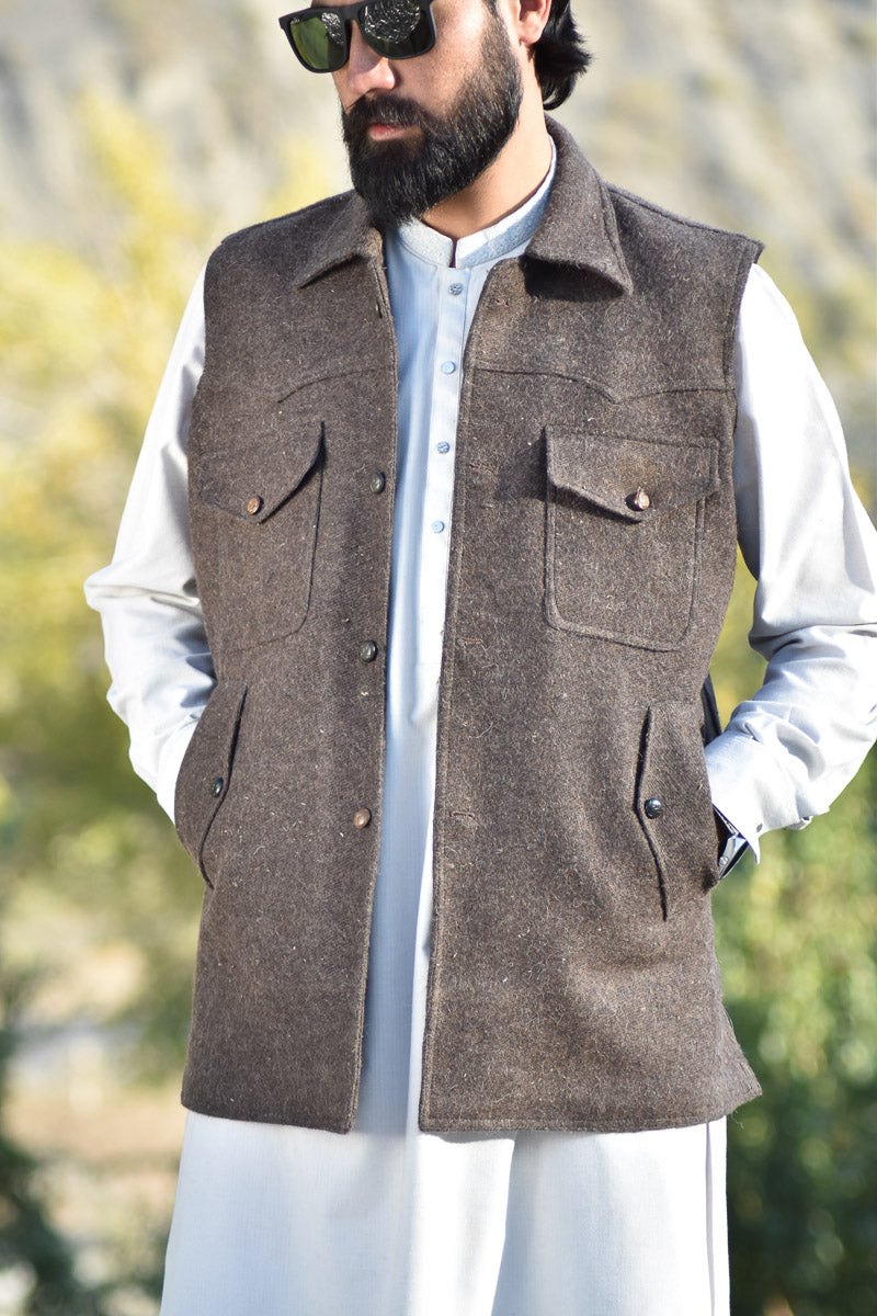 Premium Woolen Waistcoat for Men - Handmade - Chitral Wool