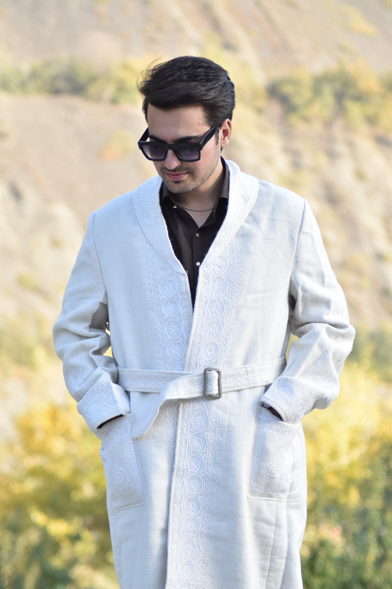 Men’s Chitrali Wool Long Coat (Shoqa) — Traditional Handwoven Long Coat from Chitral - Chitral Wool