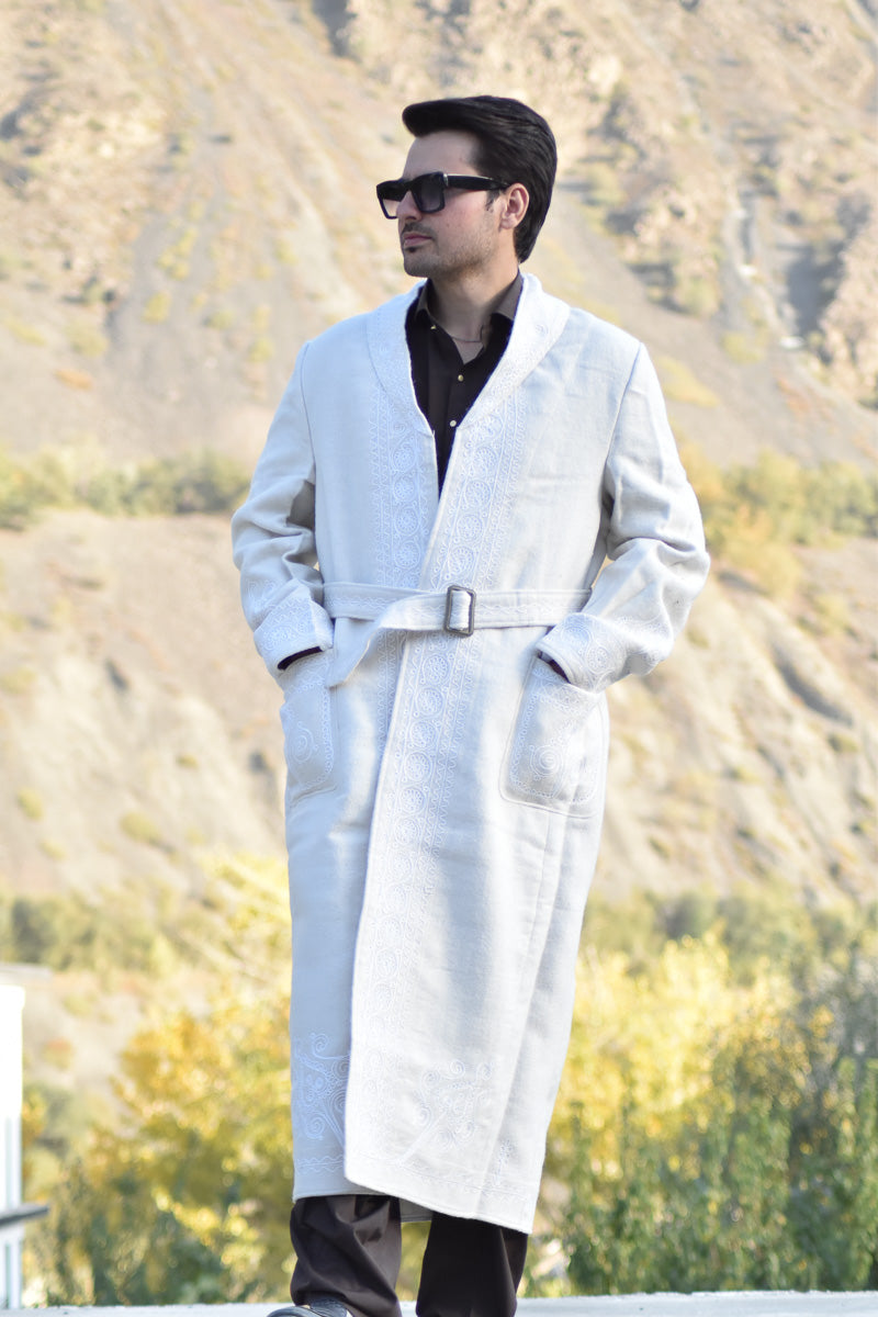 Men’s Chitrali Wool Long Coat (Shoqa) — Traditional Handwoven Long Coat from Chitral - Chitral Wool