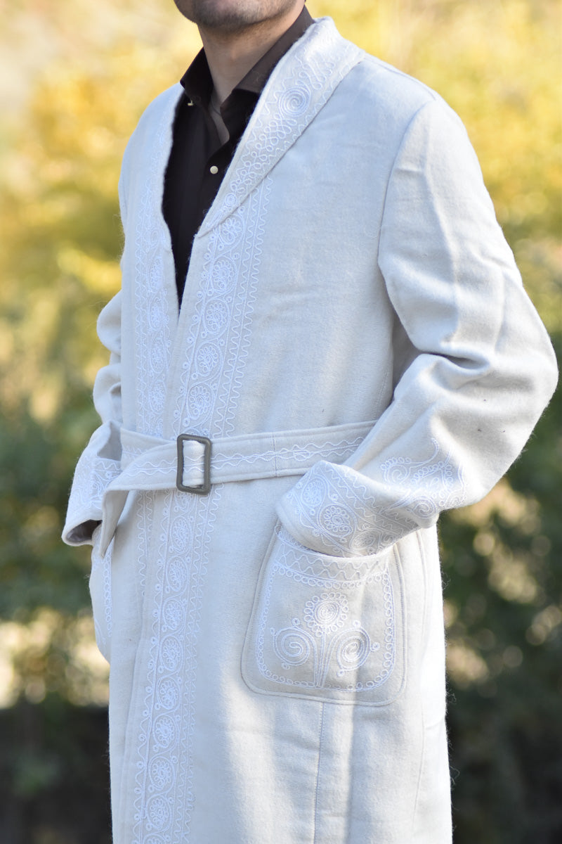 Men’s Chitrali Wool Long Coat (Shoqa) — Traditional Handwoven Long Coat from Chitral - Chitral Wool