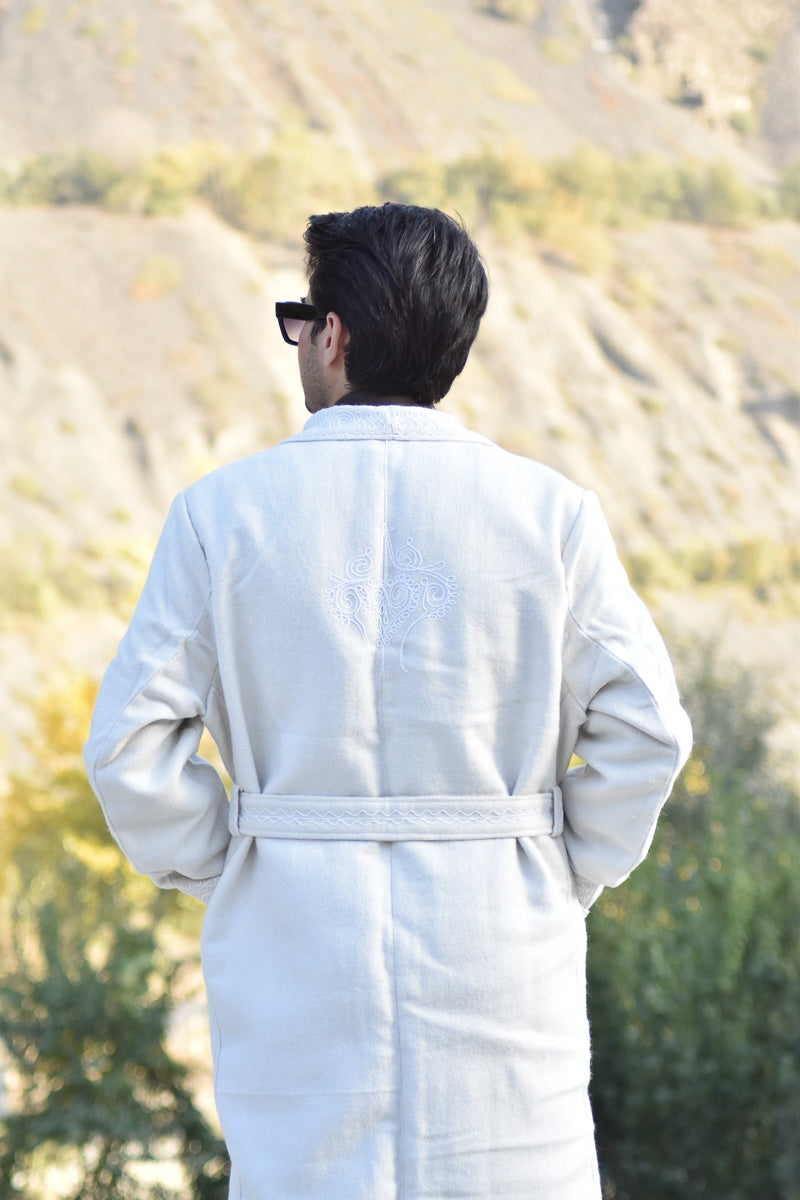 Men’s Chitrali Wool Long Coat (Shoqa) — Traditional Handwoven Long Coat from Chitral - Chitral Wool