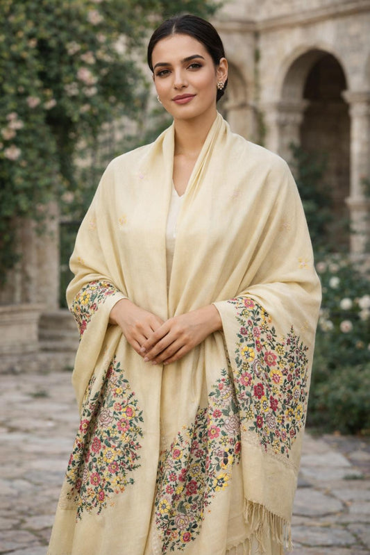Premium Handwoven Shawl for women - Handmade Embroidery - Chitral Wool