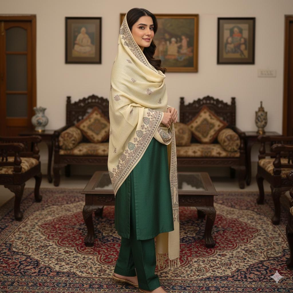 Handmade Chitrali Woolen Shawl for Women - Chitral Wool