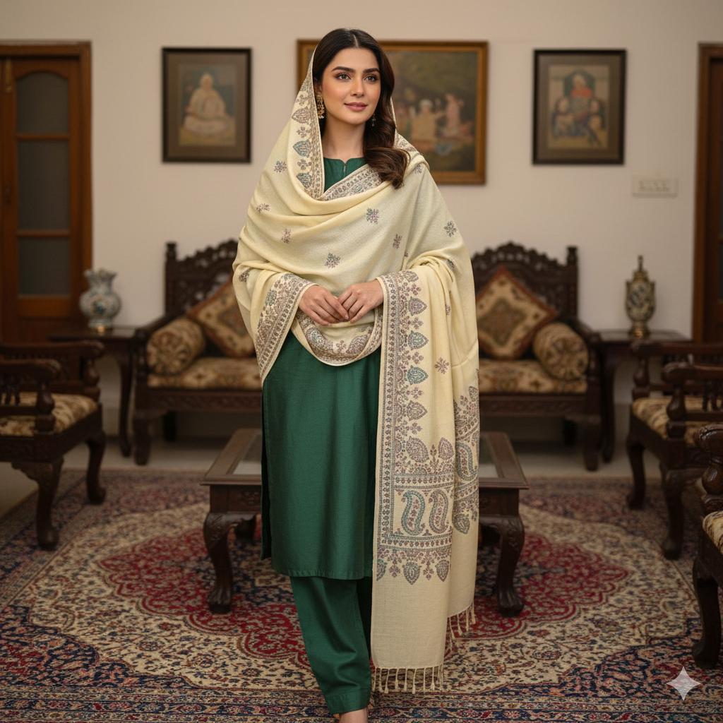 Handmade Chitrali Woolen Shawl for Women - Chitral Wool