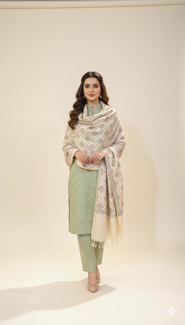 Handmade Chitrali Woolen Shawl for Women