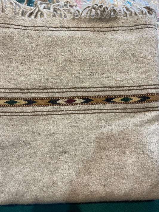 Light Cream Color Chitral Premium Sheep Woolen Shawl. Handmade - Chitral Wool