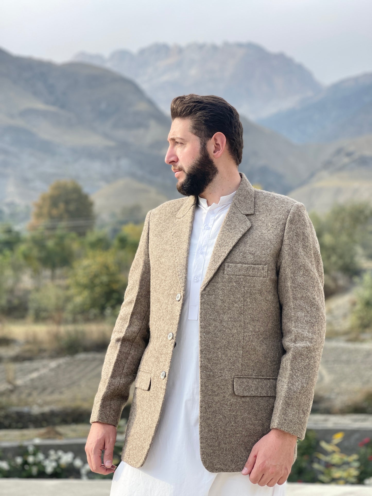 light brown woolen blazer