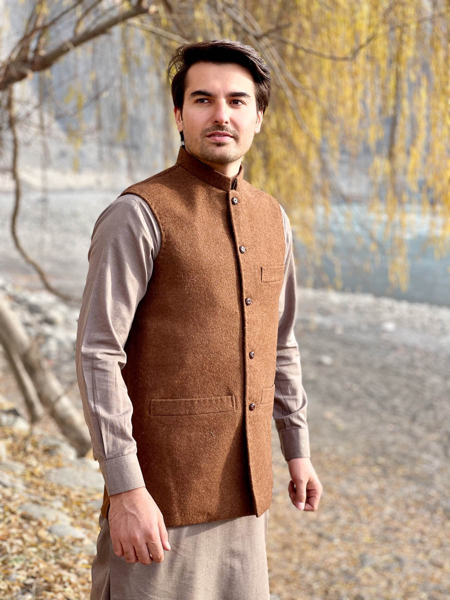 Premium Woolen Waistcoat for Men - Handmade - Chitral Wool