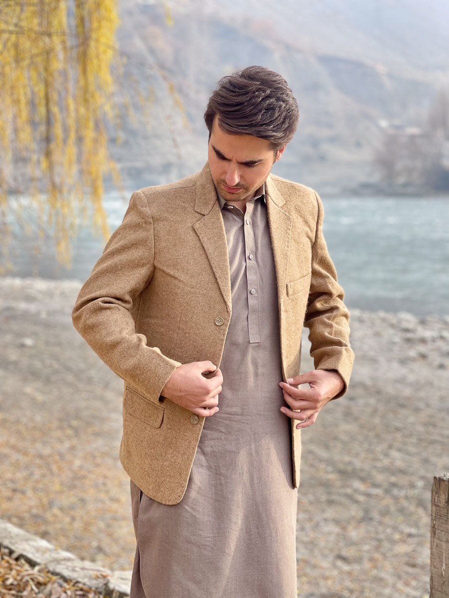 Premium Woolen Blazer for Men - Handmade - Chitral Wool